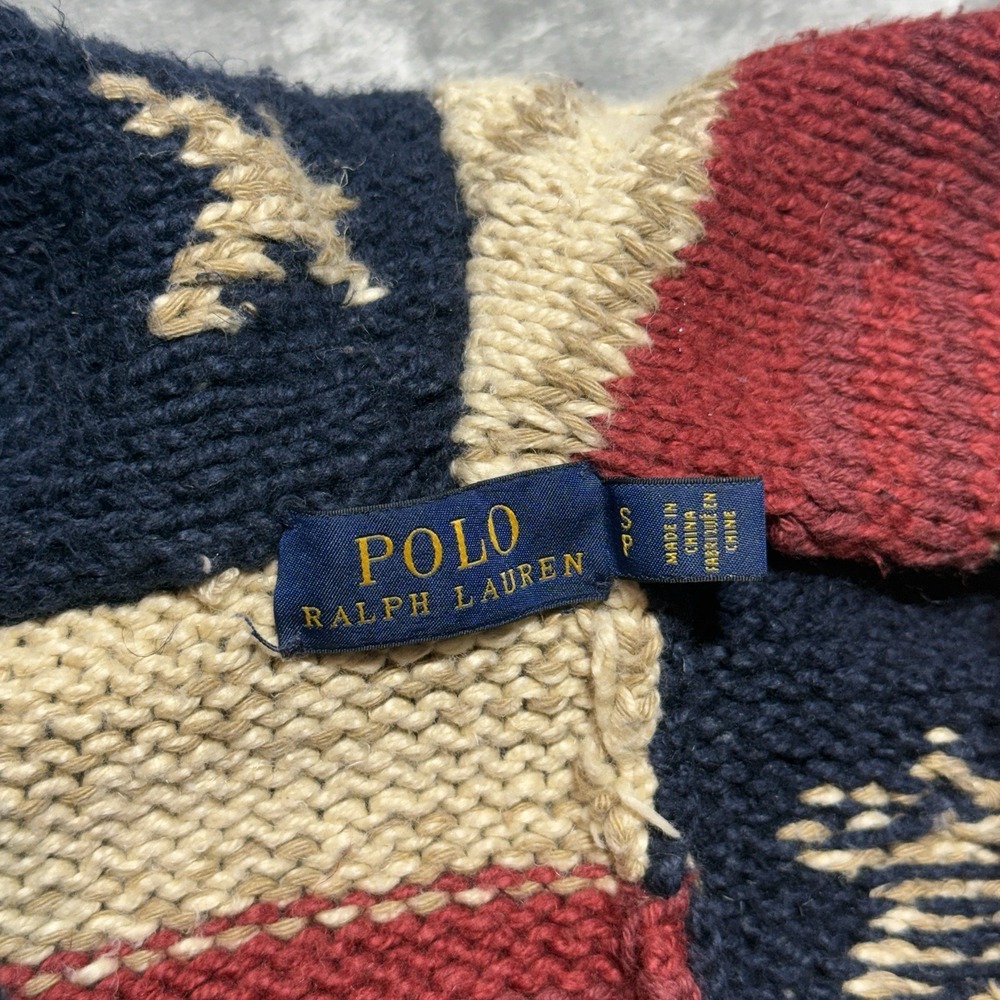 Polo Ralph Lauren American Flag Cardigan Sweater Womens Small Shawl Collar Knit - Picture 7 of 11